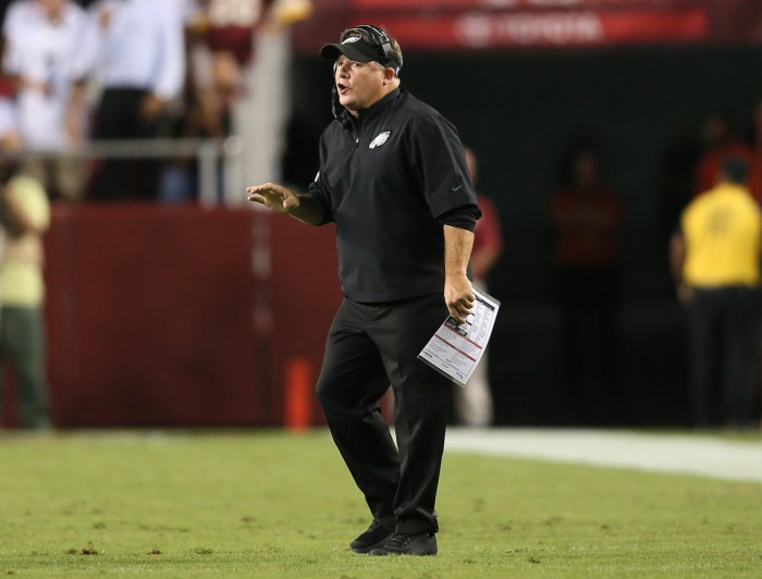 Chip Kelly is 20-12 with an NFC East title in two seasons as Philadelphia's head coach. It's his off the field moves that have drawn the most criticism. (Photo by Rob Carr/Getty Images)