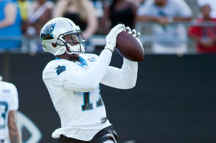 The Panthers' Devin Funchess caught three passes for 71 yards and a touchdown Sunday